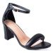 Pk Trendy černé sandály dámské na širokém podpatku ruznobarevne