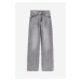 H & M - Wide Ultra High Jeans - šedá