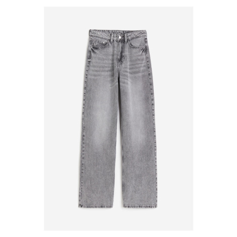 H & M - Wide Ultra High Jeans - šedá H&M