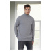 75046 Dewberry Turtleneck Mens Sweater-DARK GREY