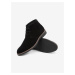 Černé pánské kožené kotníkové boty Ombre Clothing