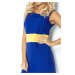 Dámské šaty BEE se žlutým pruhem v pase krátké modré - Modrá / - Numoco