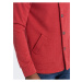 Červená pánská žíhaná mikina na knoflíky Ombre Clothing