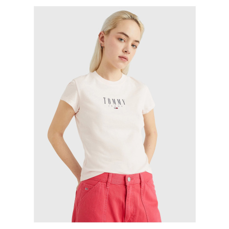Světle růžové dámské tričko Tommy Jeans Essential Tommy Hilfiger