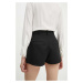 Šortky z vlněné směsi Elisabetta Franchi černá barva, hladké, high waist, SH00646E2