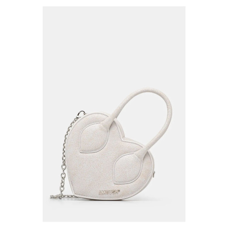 Kabelka AMBUSH Crackle Heart Top Handle Bag šedá barva, BWNP028F24LEA0010100