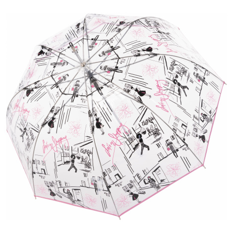 Růžový elegantní vystřelovací dámský holový deštník Sable Doppler