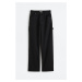 H & M - Keprové kalhoty cargo - černá