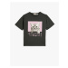 Koton Oversized T-Shirt Short Sleeved Crew Neck Cat Printed Cotton