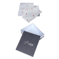 Soft Cotton - Dárkové balení ručníků a osušky Micro Love, 3 ks, bílá-červená srdíčka
