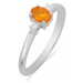 Prsten stříbrný s oranžovým opálem a zirkony Ag 925 015001 OROP - 62 mm 1,4 g