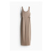 H & M - MAMA Žebrované šaty na kojení - hnědá