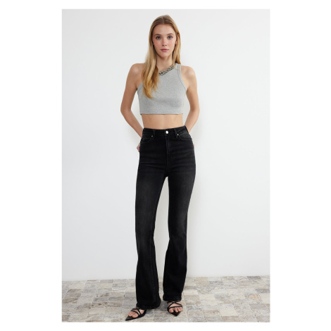 Trendyol Black More Sustainable High Waist Flare Jeans