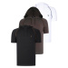 TRIPLE SET T8570 DEWBERRY HOODED MEN'S T-SHIRT-BLACK-WHITE-KHAKI