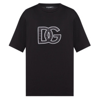 DOLCE & GABBANA Embroidered Logo Black tričko