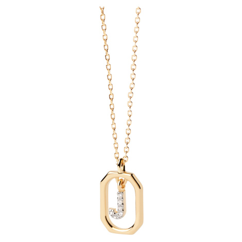 PDPAOLA Půvabný pozlacený náhrdelník písmeno "J" LETTERS CO01-521-U (řetízek, přívěsek)