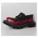boty kožené dámské - - STEEL - 101/102 Red Black-Burgund
