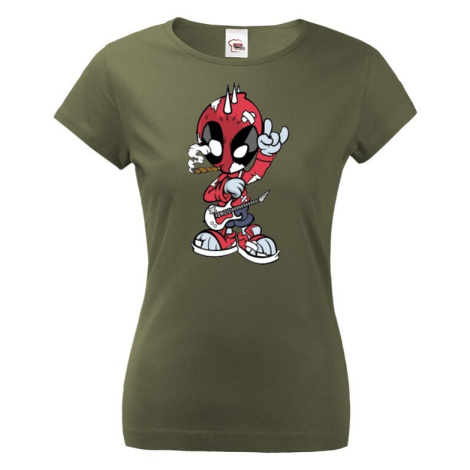 Dámské tričko Rockový Deadpool -  tričko pro milovníky humoru a filmů BezvaTriko