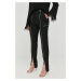 Vlněné kalhoty Victoria Beckham dámské, černá barva, přiléhavé, high waist