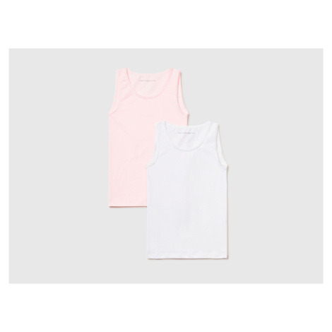 Benetton, Two Tank Tops In Stretch Cotton United Colors of Benetton