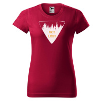 DOBRÝ TRIKO Dámské tričko s potiskem Get lost Barva: Marlboro červená