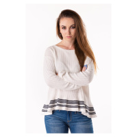 Sweater - TOMMY HILFIGER WALESQUE RUFFLE HEM SWTR LS white