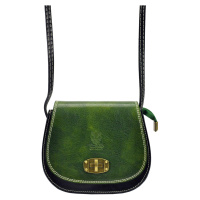 Kožená crossbody kabelka Gregorio 117 zelená / modrá