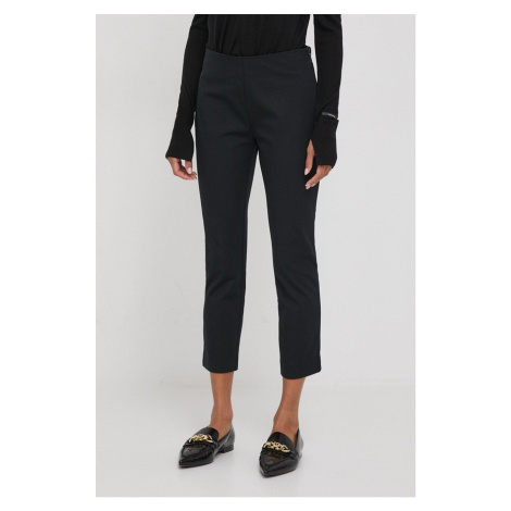 Kalhoty Lauren Ralph Lauren dámské, černá barva, přiléhavé, high waist, 200687713