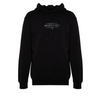 Trendyol Black Regular/Regular Fit Text Printed Hooded Sweatshirt