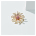 Éternelle Brož se zirkony Sedmikráska - květina B7152-XR05363B Zlatá