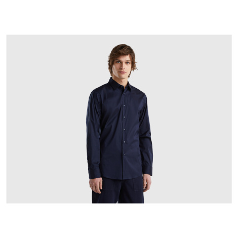 Benetton, Solid Color Slim Fit Shirt United Colors of Benetton