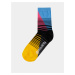 Sada tří párů dámských pruhovaných ponožek v růžové, modré a žluté barvě Meatfly Color