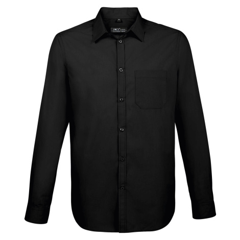 SOĽS Baltimore Fit Pánská košile s dlouhým rukávem SL02922 Černá SOL'S