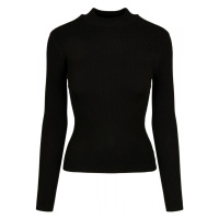 Ladies Rib Knit Turtelneck Sweater - black