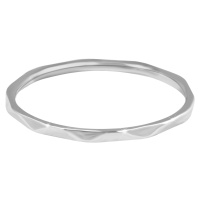 Troli Minimalistický ocelový prsten s jemným designem Silver 49 mm