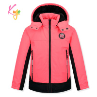Dívčí zimní bunda KUGO BU609, neonově lososová Barva: Lososová