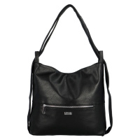 Stylový dámský koženkový kabelko-batoh Korelia, černý