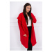 Volná bunda s kapucí v červené barvě