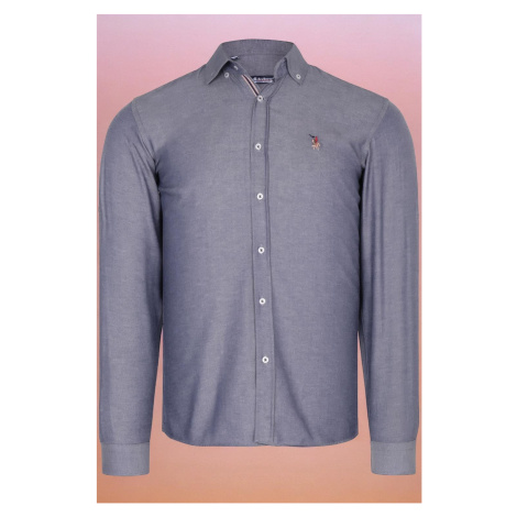 G674 DEWBERRY MEN'S SHIRT-STRAIGHT DENIM BLUE