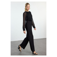 Trendyol Black Wide Leg Woven Overalls