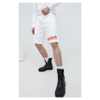 Bavlněné šortky HUGO bílá barva, 50504826
