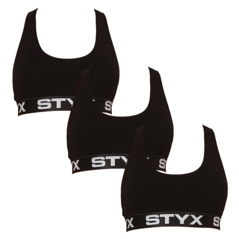 3PACK dámská podprsenka Styx sport černá (3IP0960)