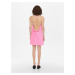 Růžové saténové krátké šaty na ramínka ONLY Primrose