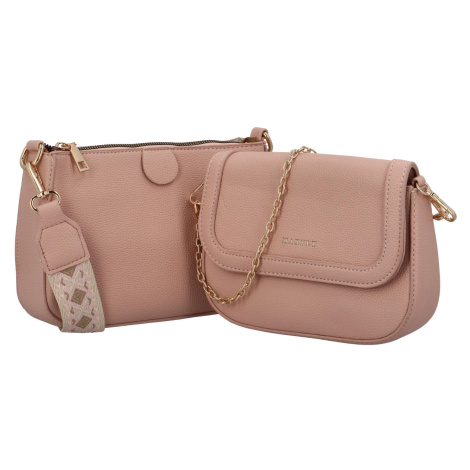 Stylová sada crossbody kabelek MaxFly Alaina, starorůžová