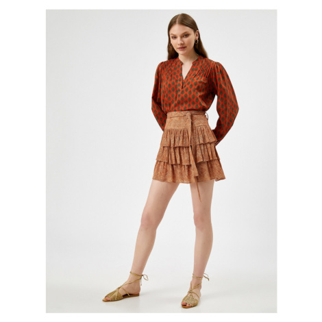 Koton Women's Tile Patterned Skirt