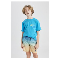 DEFACTO Boys' Crew Neck Printed Short Sleeve T-Shirt