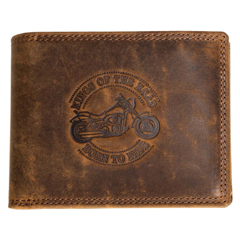 HL Luxusní kožená peněženka s motorkou - hnědá