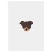 Hnědá dřevěná brož ve tvaru psa BeWooden American Pit Bull Terrier Brooch