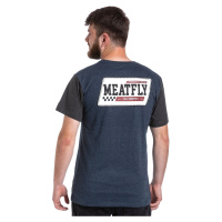 Meatfly pánské tričko Racing Navy Heather / Charcoal Heather | Modrá