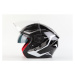 MAXX OF 868 extra velká skútrová helma otevřená s plexi a sluneční clonou, černo bílo stříbrná
